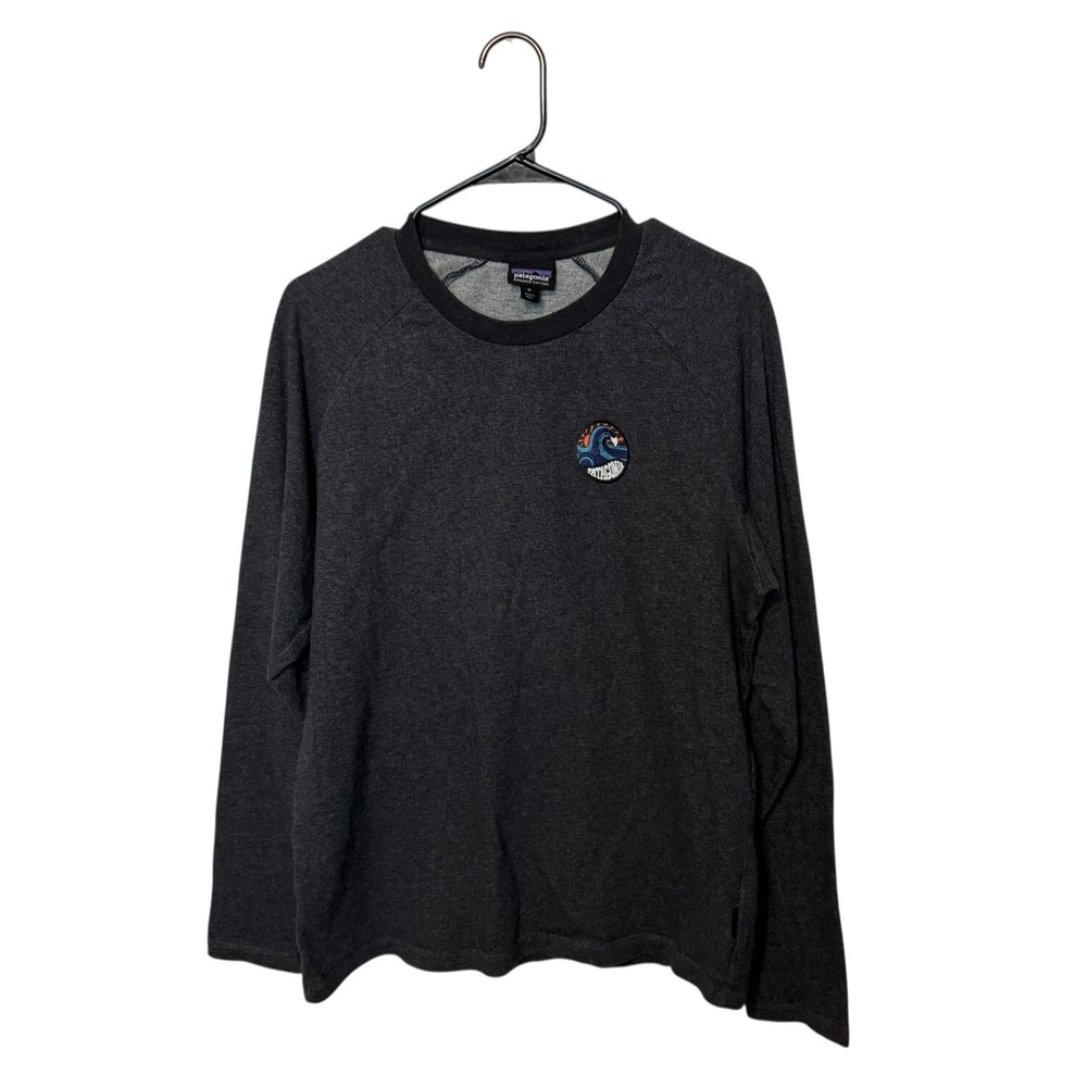Patagonia Sweatshirt Mens Medium Gray Graphic Pullover Crewneck Lightweight Hike